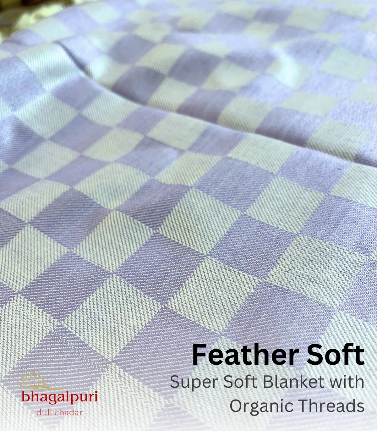 Pack of 2 Yellow Cotton Queen Size Bhagalpuri Dull All Season Blanket - Image 7