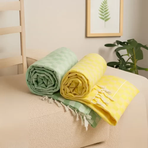 Pack of 2 3D Multicolor Cotton Queen Size Bhagalpuri Dull Blanket