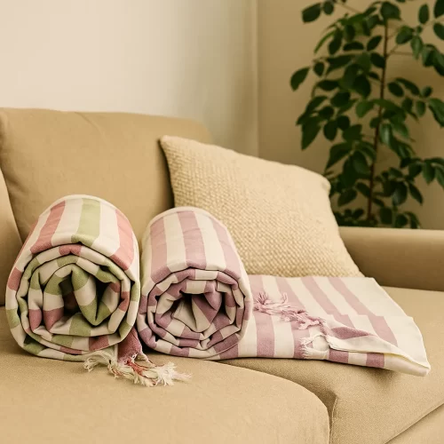 Pack of 2 Striped Multicolor Cotton Queen Size Bhagalpuri Dull All Season B