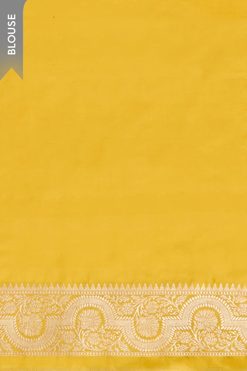 Handcrafted Yellow Banarasi Pure Silk Saree | Authentic Kadwa Weave Handloom Saree - Image 4
