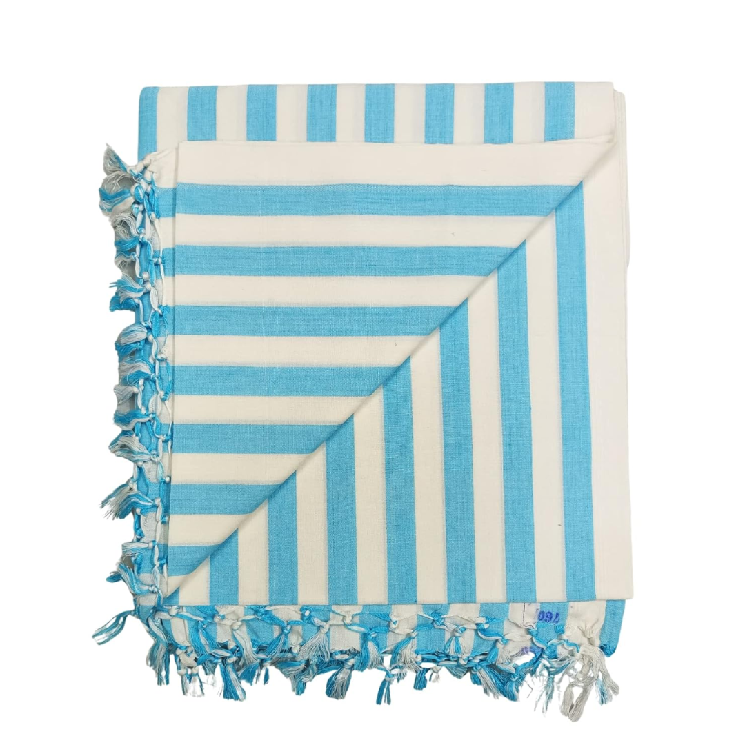 Blue White Line Print Chadar