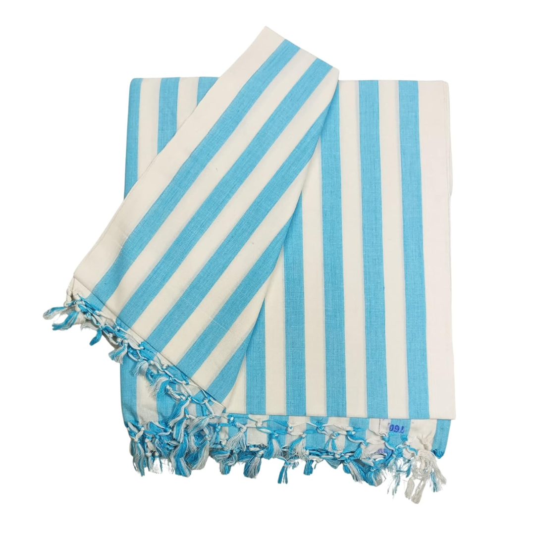 Blue White Line Print Chadar - Image 5
